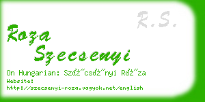 roza szecsenyi business card